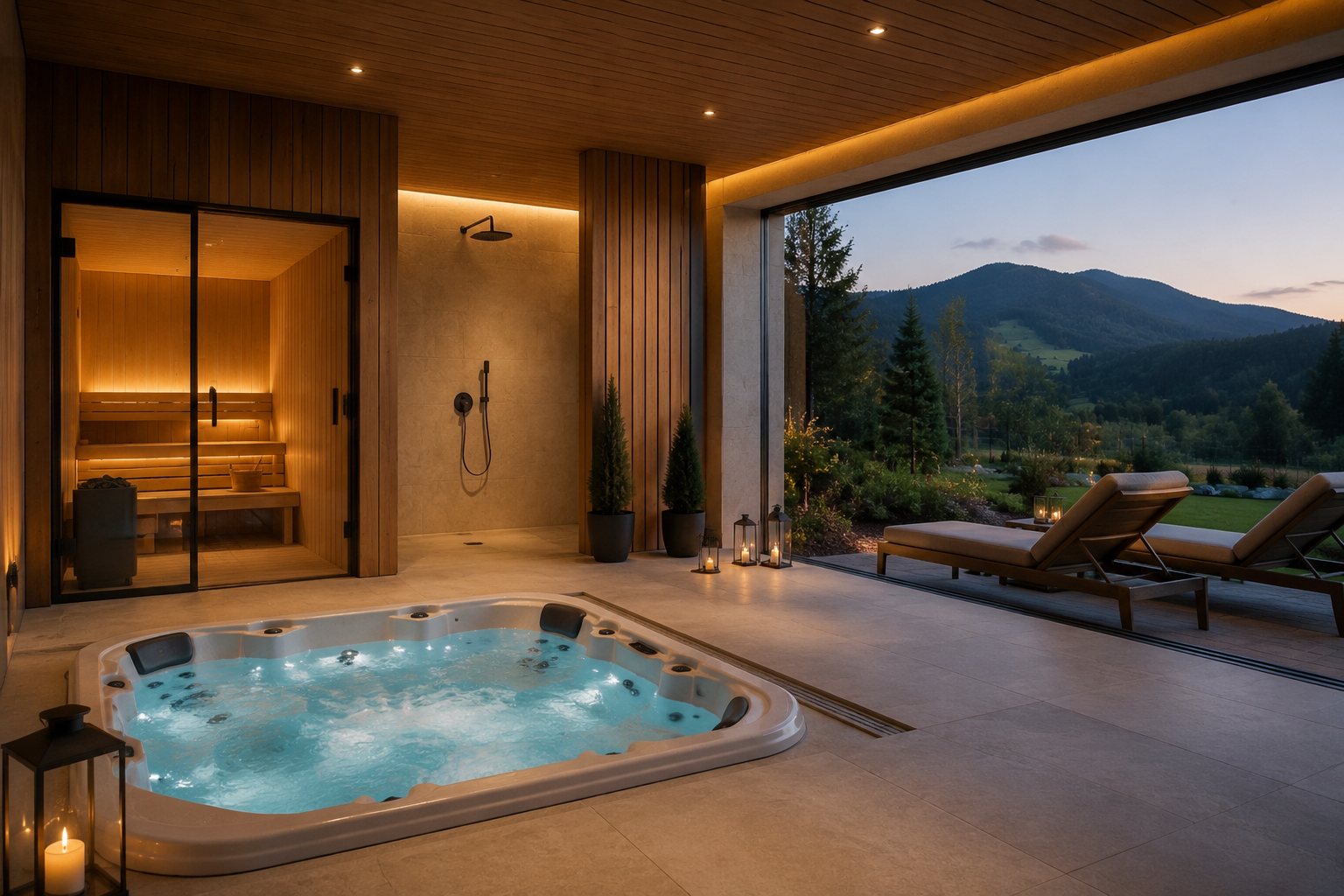 Strefa spa — jacuzzi i sauna